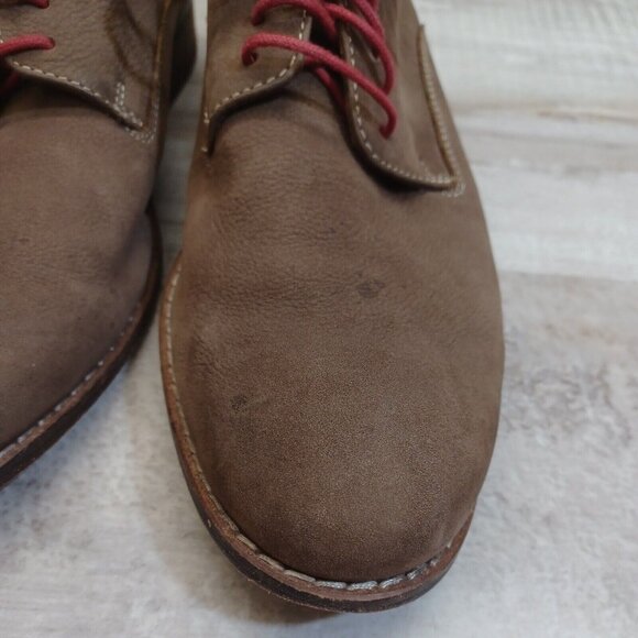 ✅ Mens 8W Cole Haan Air Colton Plain-Toe Shoe Brown Suede Lace-Up Leather Oxford